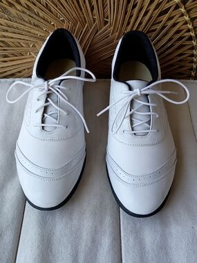 Callaway Women's White Lace-Up Golf Leather Shoes_9